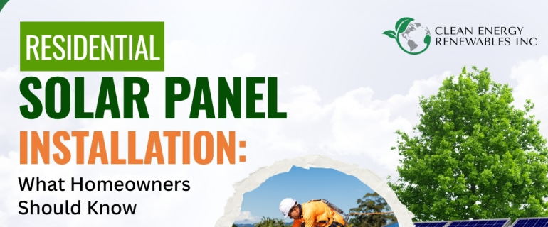 Infographic explaining residential solar panel installation, highlighting benefits like lower energy costs, increased home value, and eco-friendly energy solutions for homeowners.