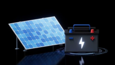 Solar panel connected to a home battery backup system