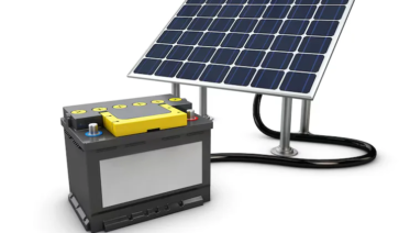 Solar panels installed with a connected battery backup for home energy