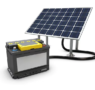 Solar panels installed with a connected battery backup for home energy
