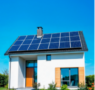 Residential home battery installed alongside rooftop solar panels