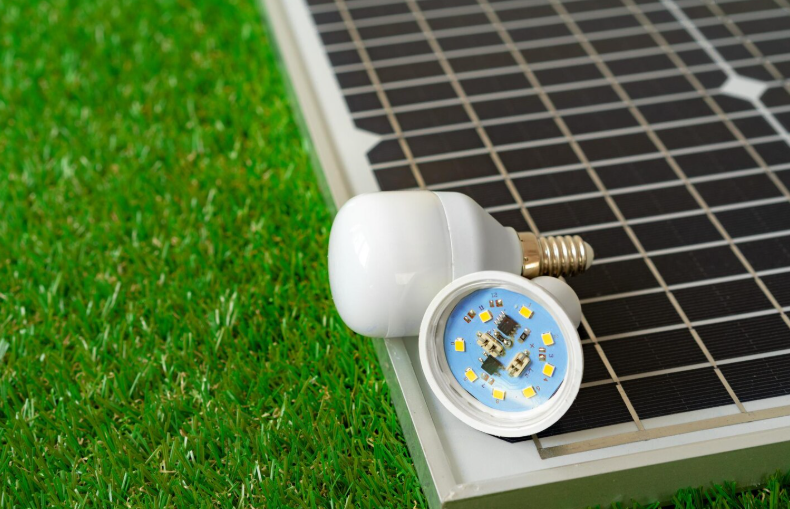 Solar panel representing solar wiring and renewable energy